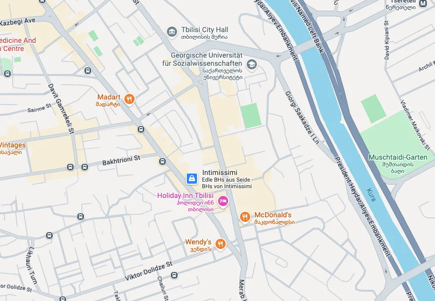 Map showing apartment location in Vera district, Tbilisi